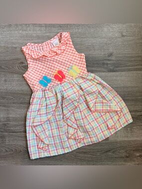 Youngland toddler girls butterfly plaid dress